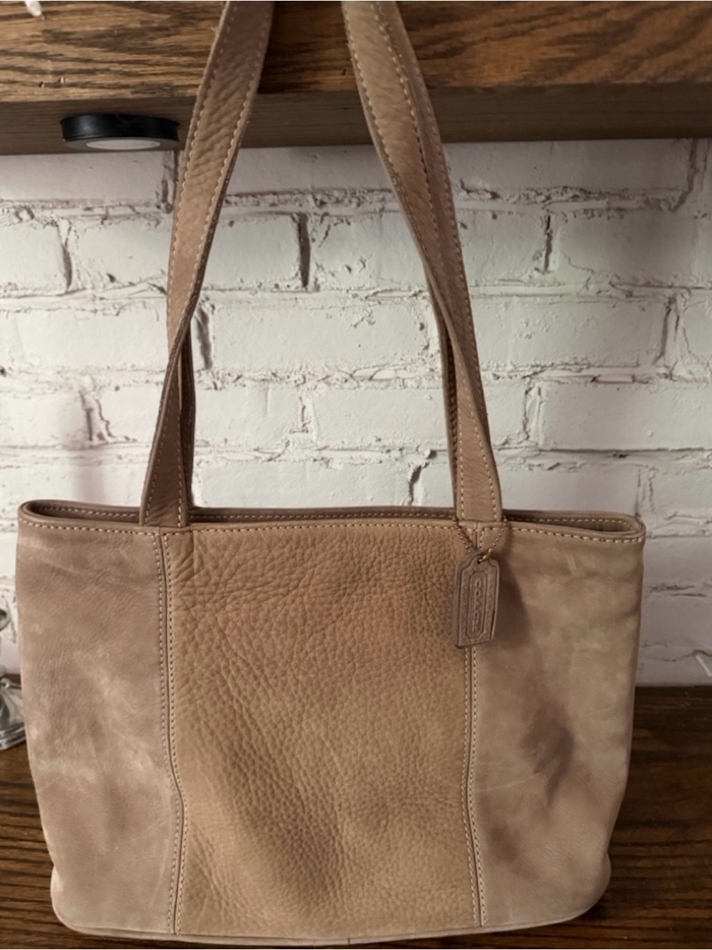 Coach Taupe Leather Shoulder Tote